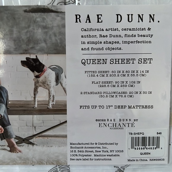 HTF Rae Dunn Halloween Spooky Dancing Skeletons Black Cat Queen Sheet Set - Picture 8 of 10